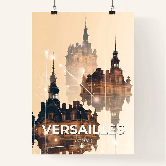 Versailles Buildings Skyline Composite Bright Beige Poster - A double exposure of a building Poster