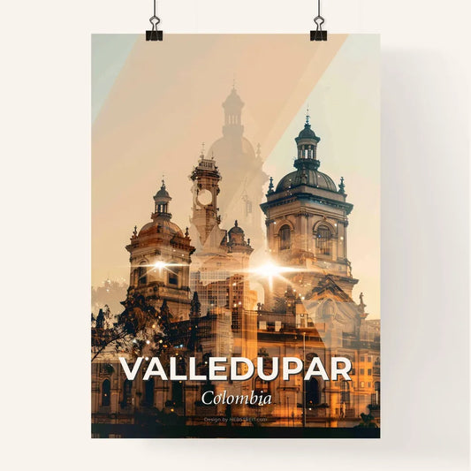Valledupar Skyline Composite Art Poster - A double exposure of a building Poster