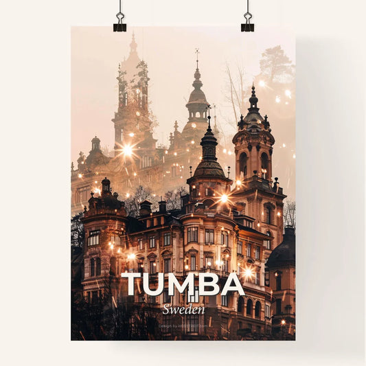 Tumba City Skyline Composite Art Bright Beige Poster