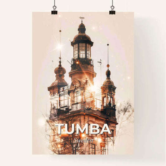 Tumba Architectural Silhouette Double Exposure Skyline Poster