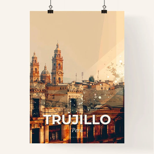 Trujillo Skyline Double Exposure Composite Art Poster