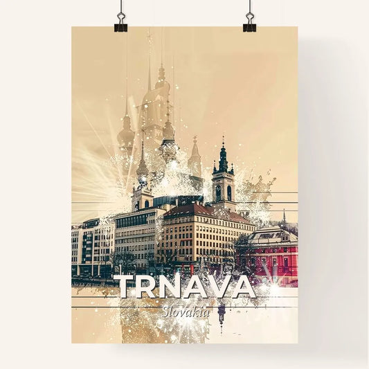 Trnava, Slovakia: City Icons Skyline Double Exposure Poster