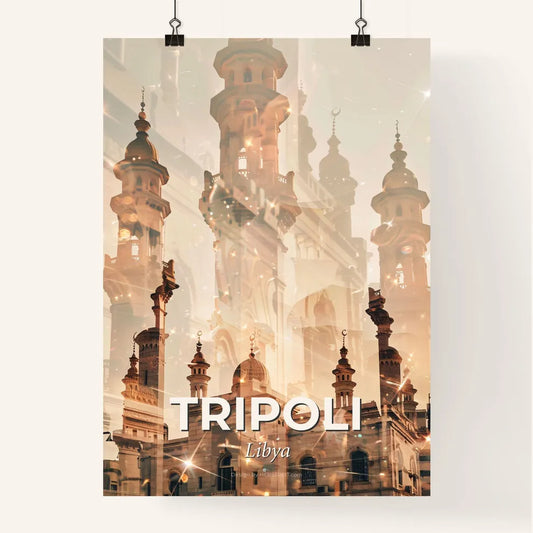 Tripoli Double Exposure Skyline Poster Art Poster