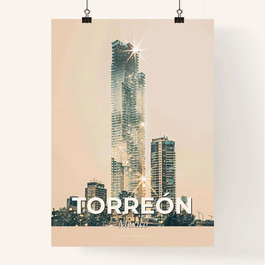 Torreon City Skyline Double Exposure Composite Poster