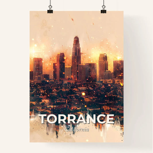 Torrance City Skyline Sparkles Poster Poster