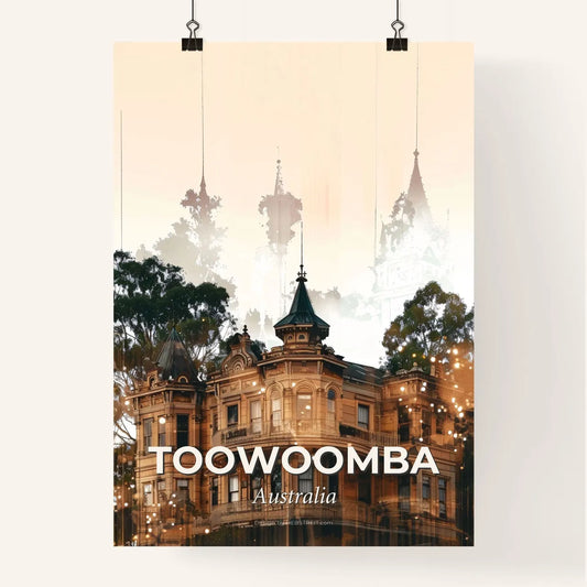 Toowoomba Skyline Double Exposure Poster Art Poster