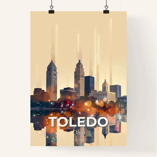 Toledo Skyline Art: Sparkles and Backlights Poster