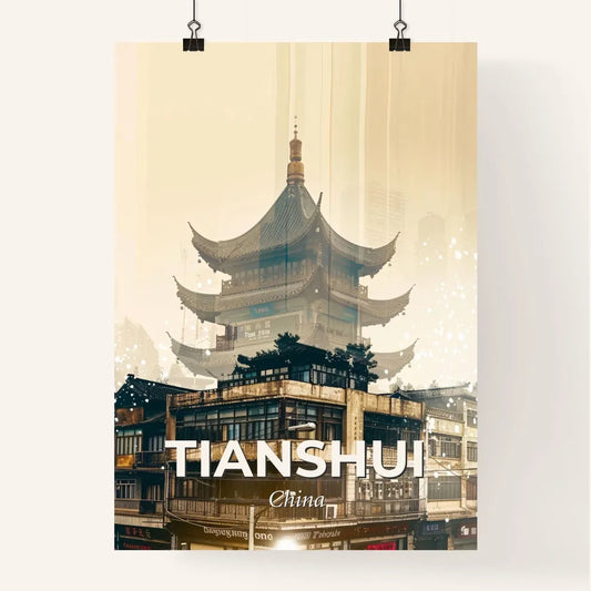 Tianshui Skyline: City Lights and Local Lore Poster