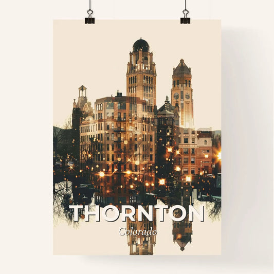 Thornton Skyline Icon Beige Beauty Sparkle Poster