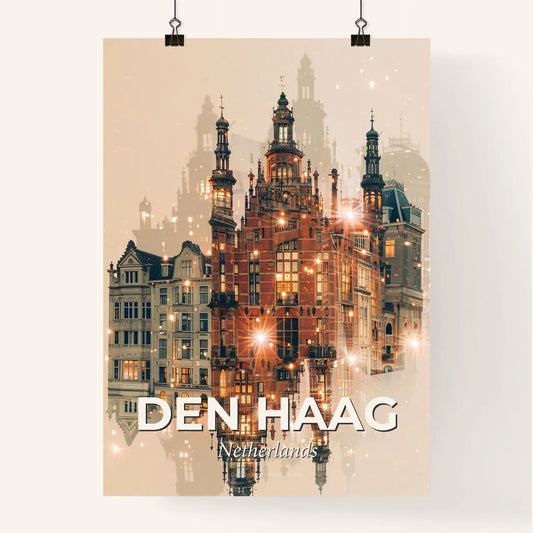 The Hague City Icons Double Exposure Composite Poster