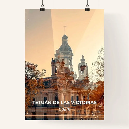Tetuán de las Victorias Skyline Double Exposure Poster Art Poster