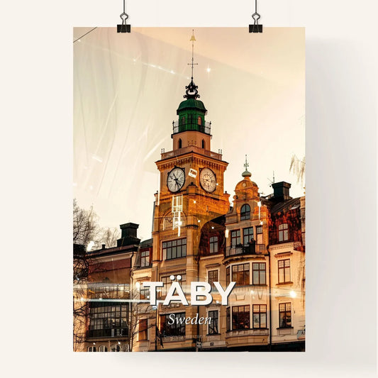 TÄBY Cityscape Art with Local Icons Poster