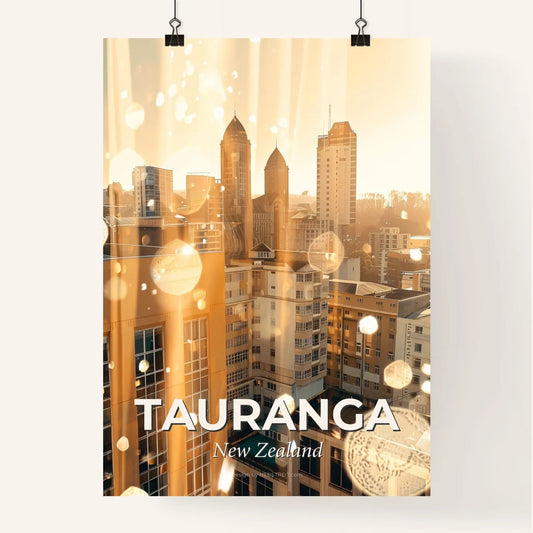 Tauranga: Captivating City Skyline Double Exposure Poster