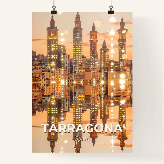 Tarragona Skyline Local Icons Art Poster Poster