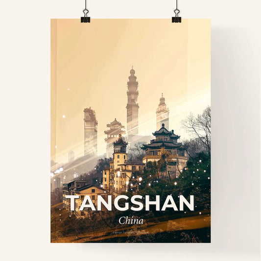 Tangshan Skyline Double Exposure Poster Poster