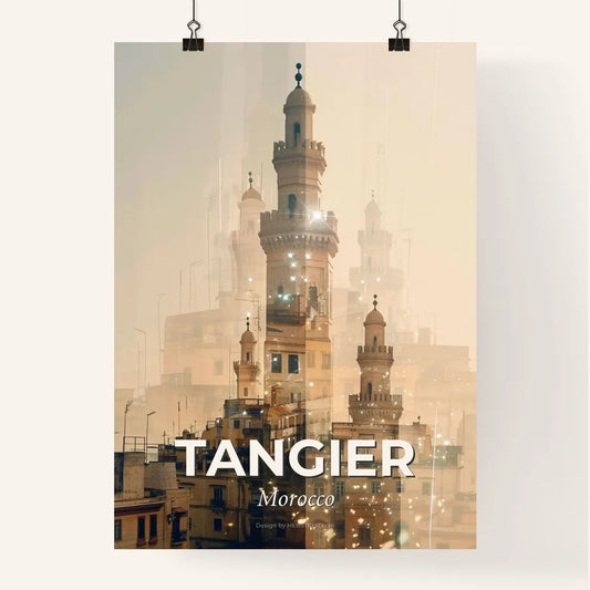Tangier Morocco Art Deco Skyline Pastel Poster Poster