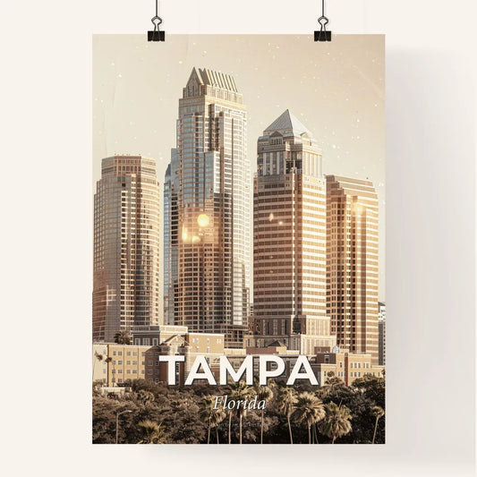 Tampa City Horizon Art Deco Skyline Superstars Poster
