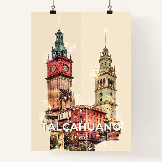 Talcahuano City Icons Double Exposure Poster