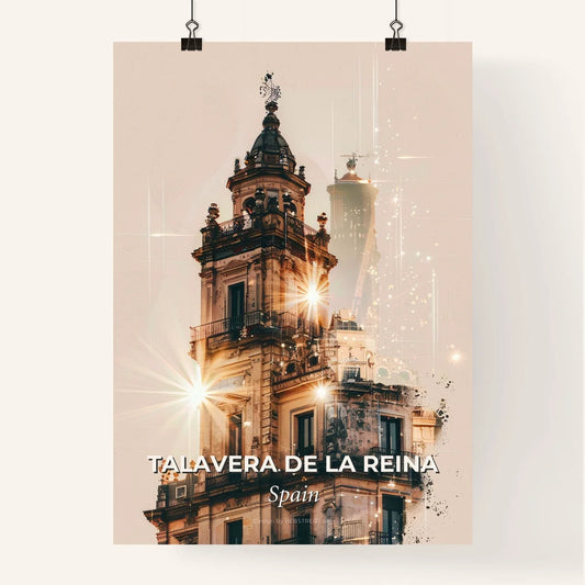 Talavera de la Reina Skyline Double Exposure Art Print Poster