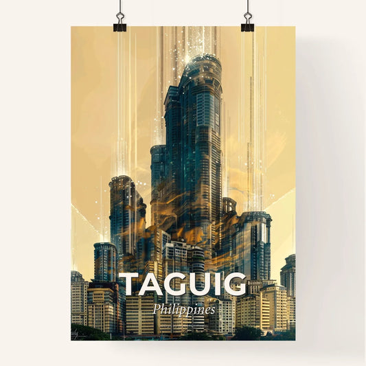 Taguig Skyline Double Exposure Art Poster Poster