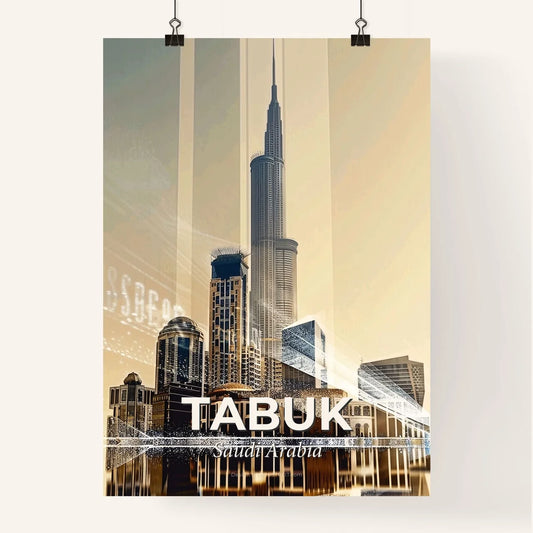 Tabuk Skyline Double Exposure Art Poster Poster