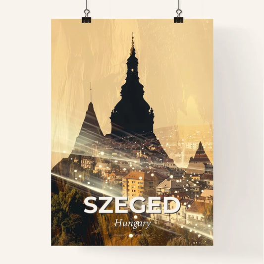 Szeged City Composite Skyline Silhouette Art Poster Poster