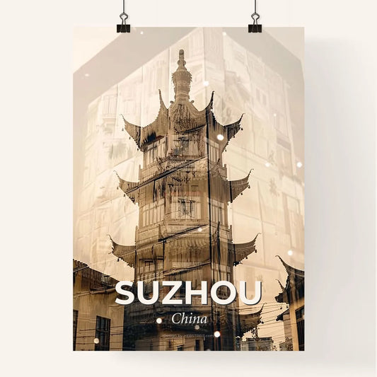 Suzhou Skyline Double Exposure Poster Art Poster