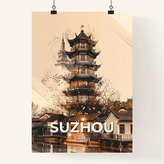 Suzhou Skyline Double Exposure Art Poster Poster