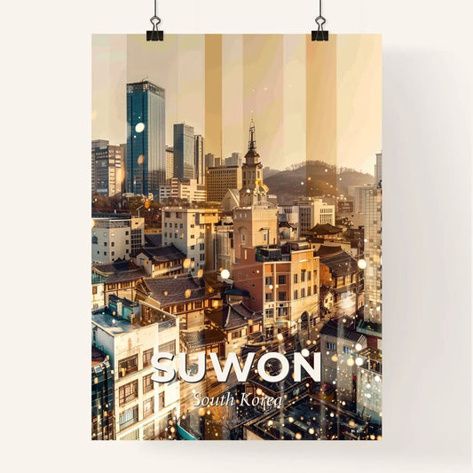 Suwon Skyline Composite Art, Seoul Vibes Poster