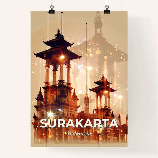Surakarta Skyline Double Exposure Poster Poster