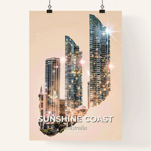 Sunshine Coast Skyline Double Exposure Composite Art Poster