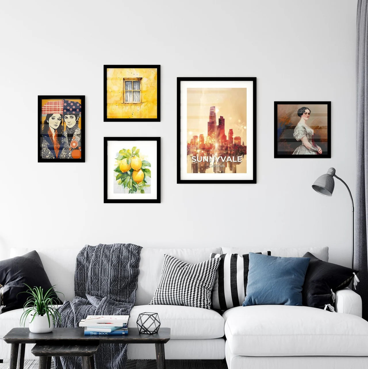 Sunnyvale Skyline Double Exposure City Art Wall Art