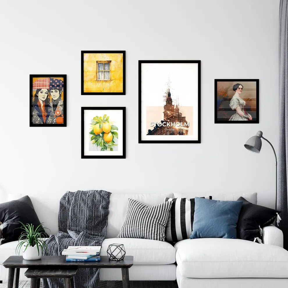Stockholm: Double Exposure City Skyline Poster Wall Art
