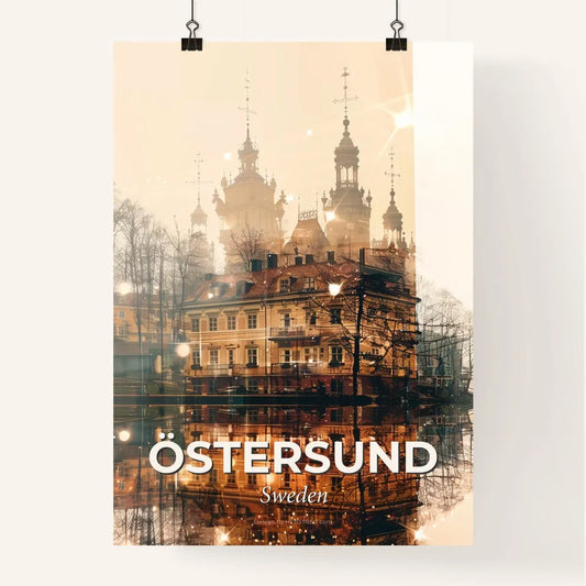 Östersund Skyline Cityscape Panorama Beige Poster Poster