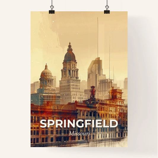 Springfield Skyline Cityscape Art Poster Poster