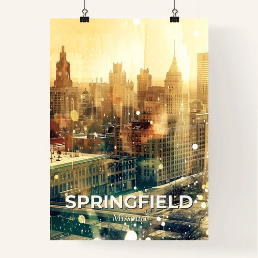 Springfield Cityscape Artistic Skyline Panorama Poster