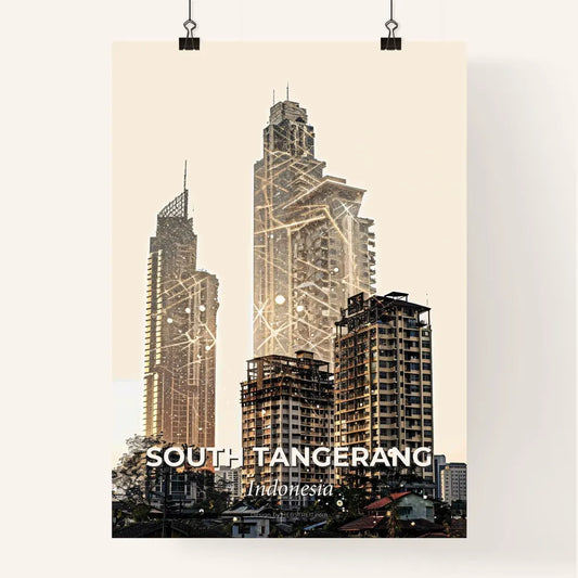 South Tangerang Skyline Double Exposure Art Poster Poster