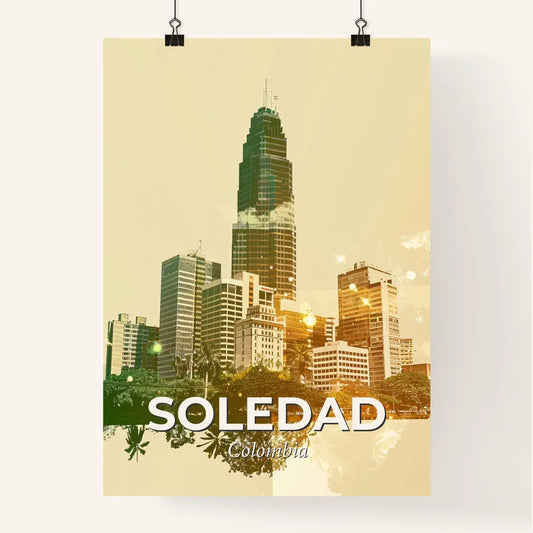Soledad City Skyline Double Exposure Composite Art Poster