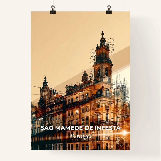 Sao Mamede de Infesta Skyline Double Exposure Cityscape Poster
