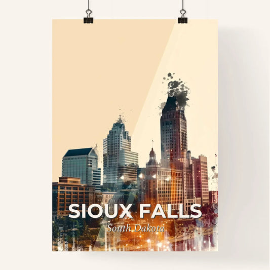 Sioux Falls: Skyline Icons in Magical Double Exposure Poster