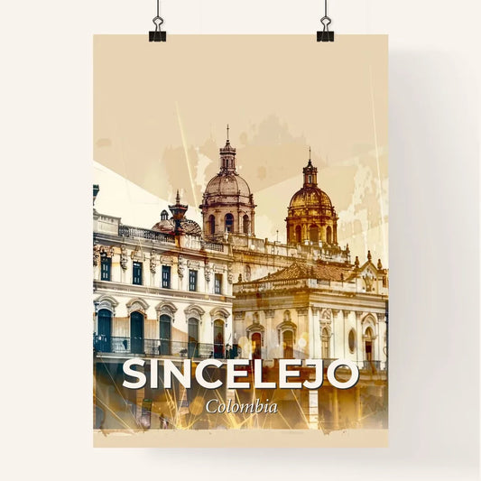 Sincelejo City Skyline Double Exposure Art Print Poster