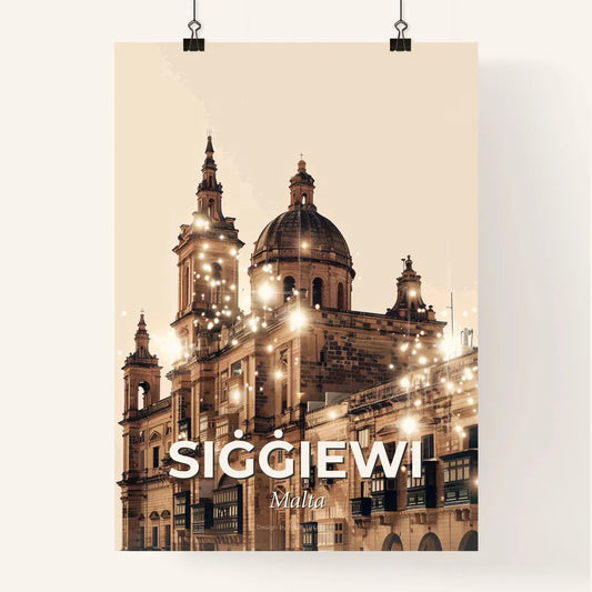 Siggiewi Malta City Skyline Architectural Composite Art Poster Poster