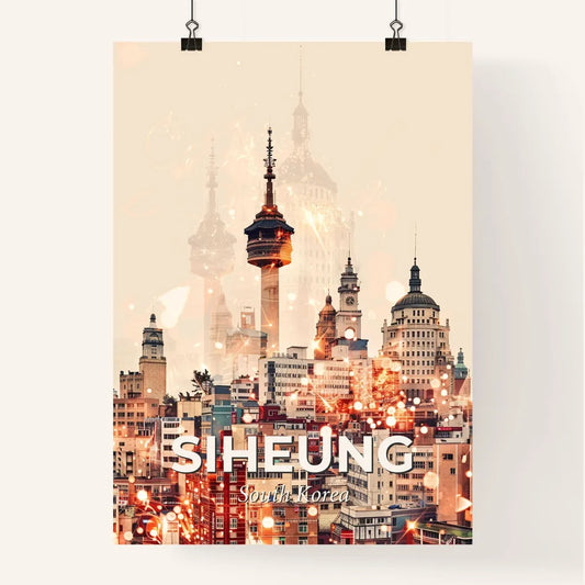 Siheung Skyline Local Icons Double Exposure Art Poster