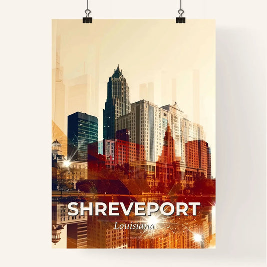 Shreveport Louisiana Skyline Poster Composite Artwork Poster