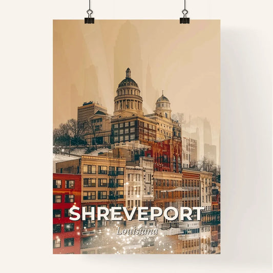 Shreveport Skyline Double Exposure Art Poster Poster