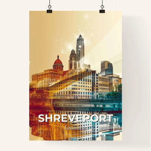 Shreveport City Lights Skyline Poster Poster
