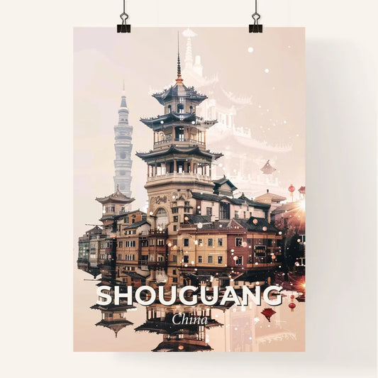 Shouguang City Lights Silhouettes Sparkle Poster Poster