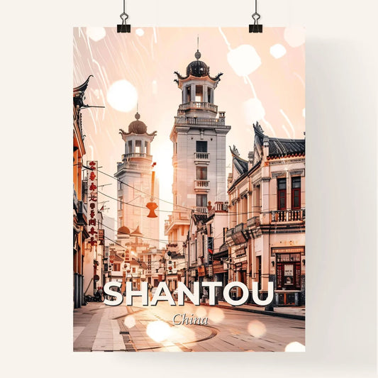 Shantou City Lightscape Double Exposure Poster Poster