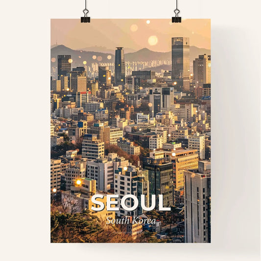 Seoul Double Exposure Skyline Art Print Poster