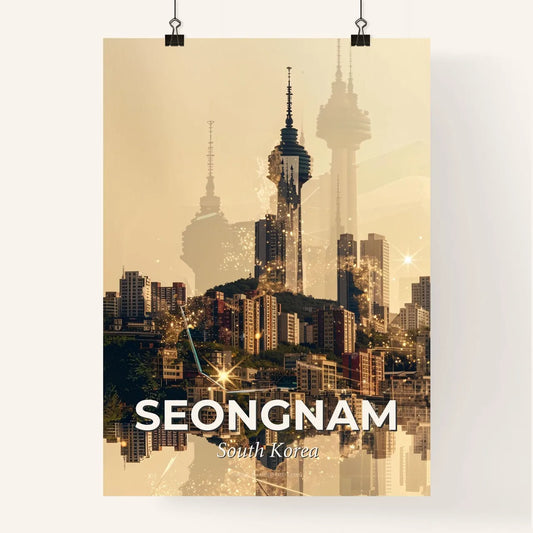 Seongnam Skyline Composite Artwork Modern Poster Poster